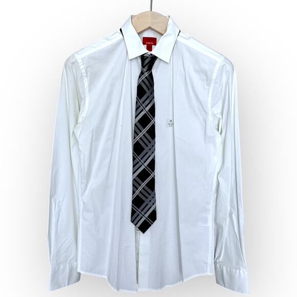 Alfani Slim Fit Blazer Jacket, Dress Shirt and Tie, Size 42L, Black - Picture 8 of 12